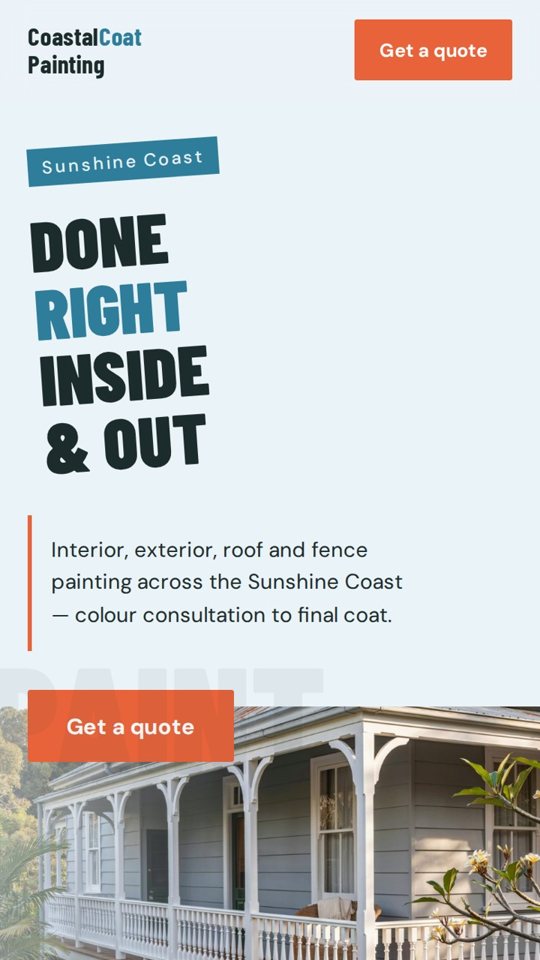 Coastal Coat Painting draft website
